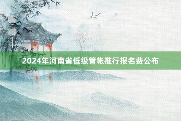 2024年河南省低级管帐推行报名费公布